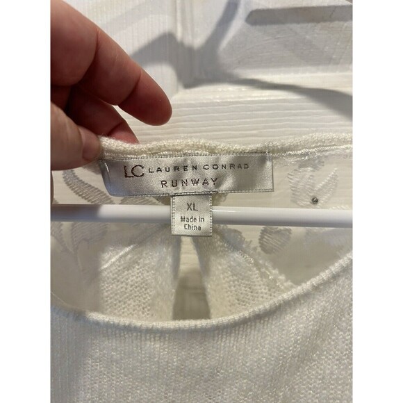 LC Lauren Conrad Runway Collection Lace Open Back Sweater  XL  Holiday‎ Party - Picture 2 of 11